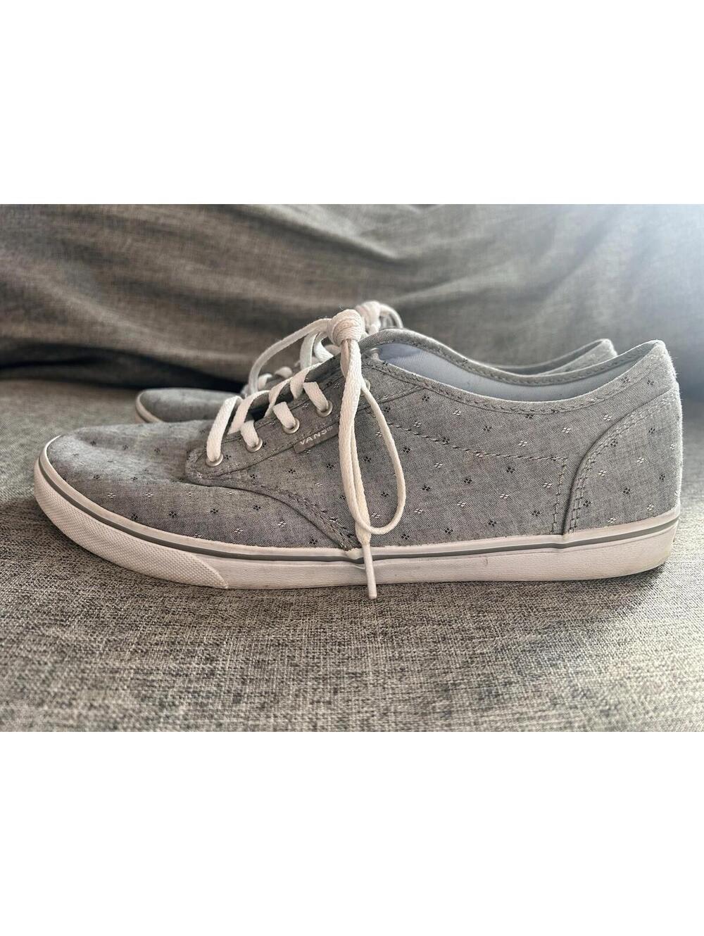 Vans Off The Wall Sneakers Womens Size 10 Gray Lace Up Low Top Skate Shoes